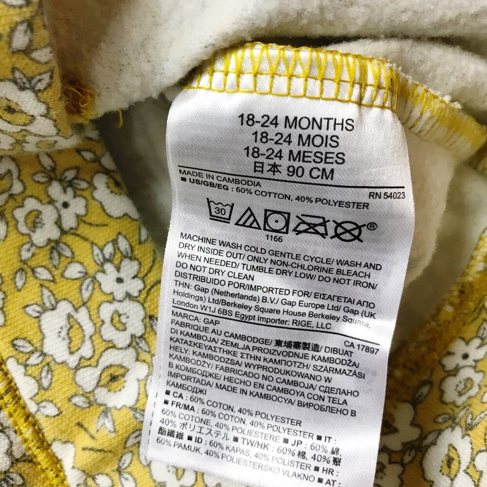 Gap Girls Floral Logo Hooded Sweatshirt 18-24M - Picture 3 of 5
